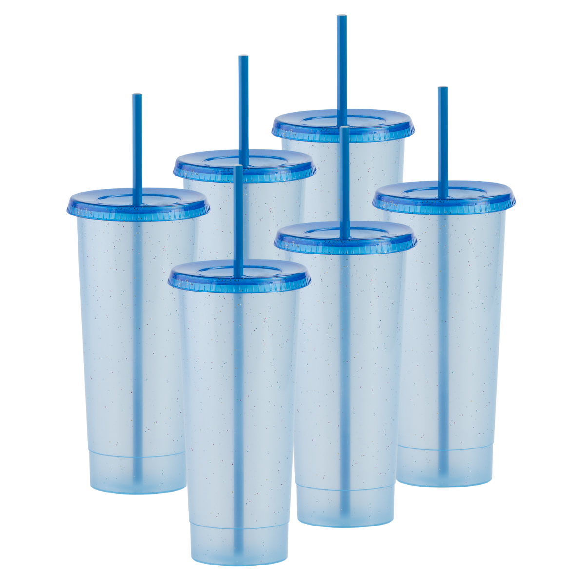 Kit de 6 Vasos STELLAR 34 OZ tapa plana y popote