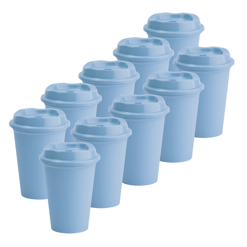 Kit de 10 Vasos STAR 12 OZ con tapa cafetera