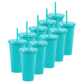 Kit de 10 Vasos SUN 24 OZ tapa plana y popote