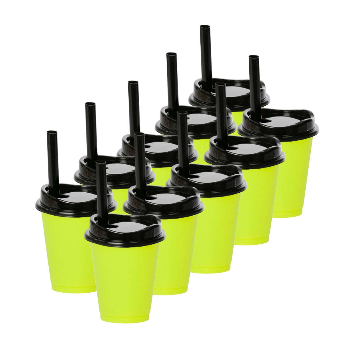 Kit de 10 Vasos MOON 16 OZ tapa y popote ancho