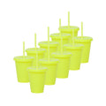 Kit de 10 Vasos SUN 16 OZ tapa plana y popote