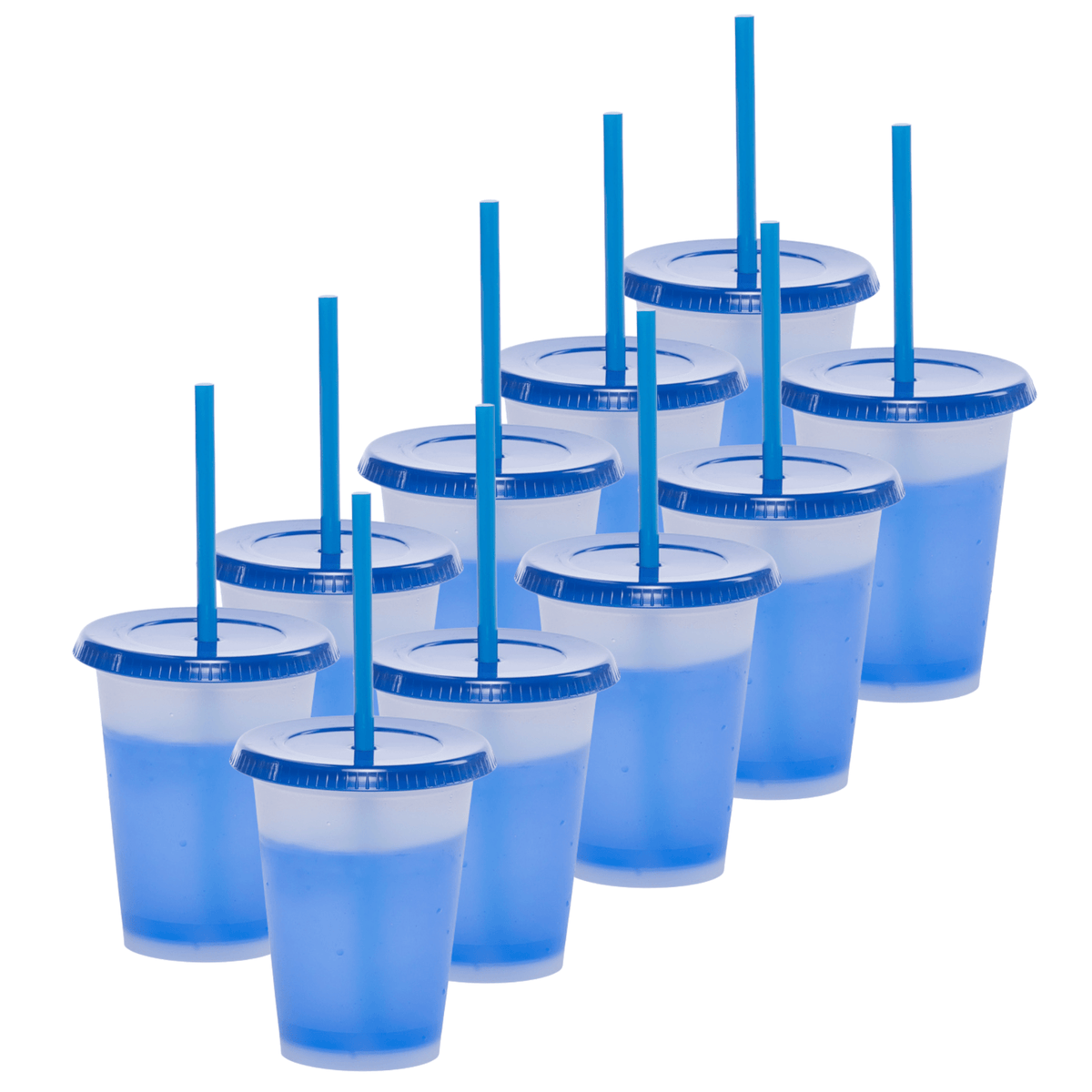 Kit Diversión Vasos SUN SLIM 12 OZ tapa plana con popote - Efecto Mágico