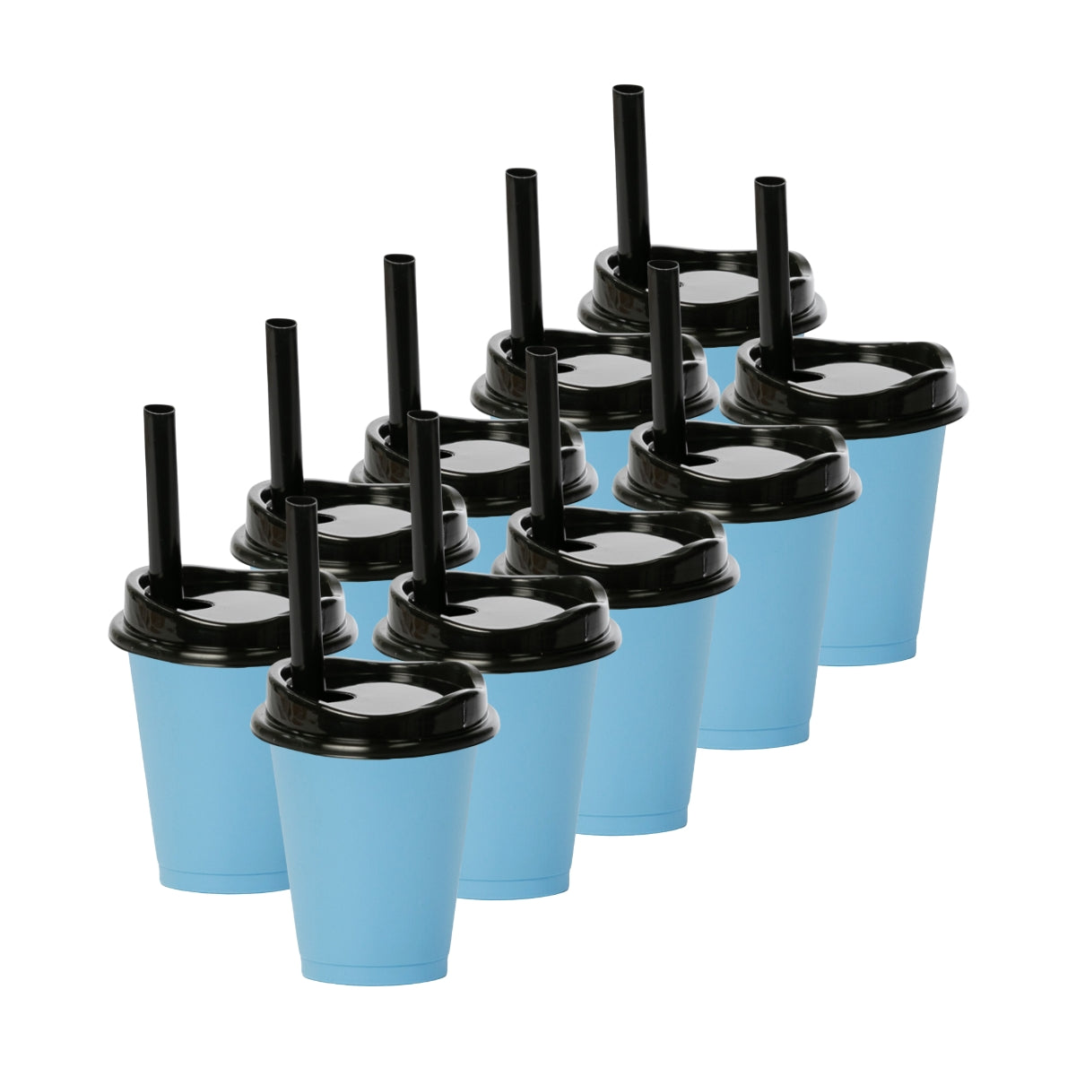 Kit de 10 Vasos MOON 16 OZ tapa y popote ancho