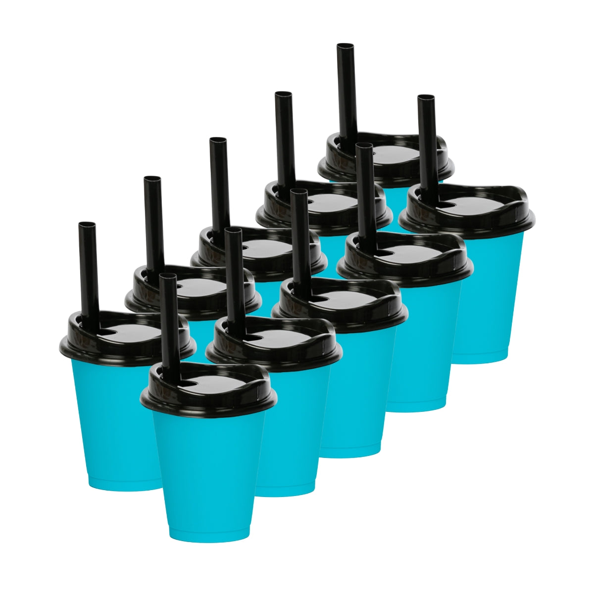 Kit de 10 Vasos MOON 16 OZ tapa y popote ancho