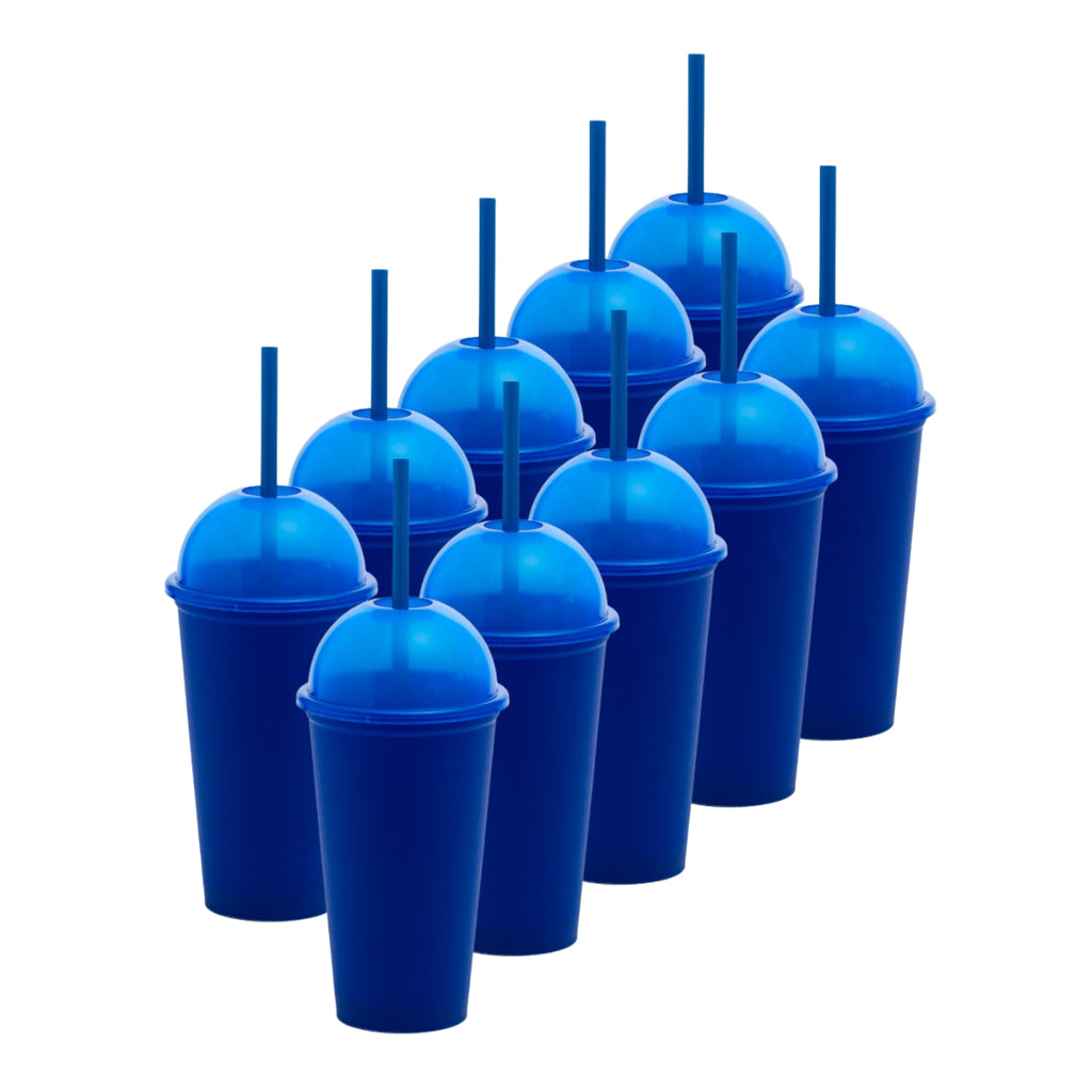 ¡Compra Rápida!  Kit de 10 Vasos SATURN 16 OZ tapa domo y popote