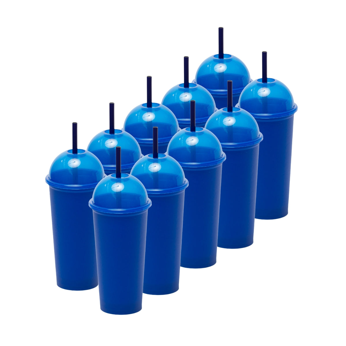 Kit de 10 Vasos SATURN 20 OZ tapa domo y popote