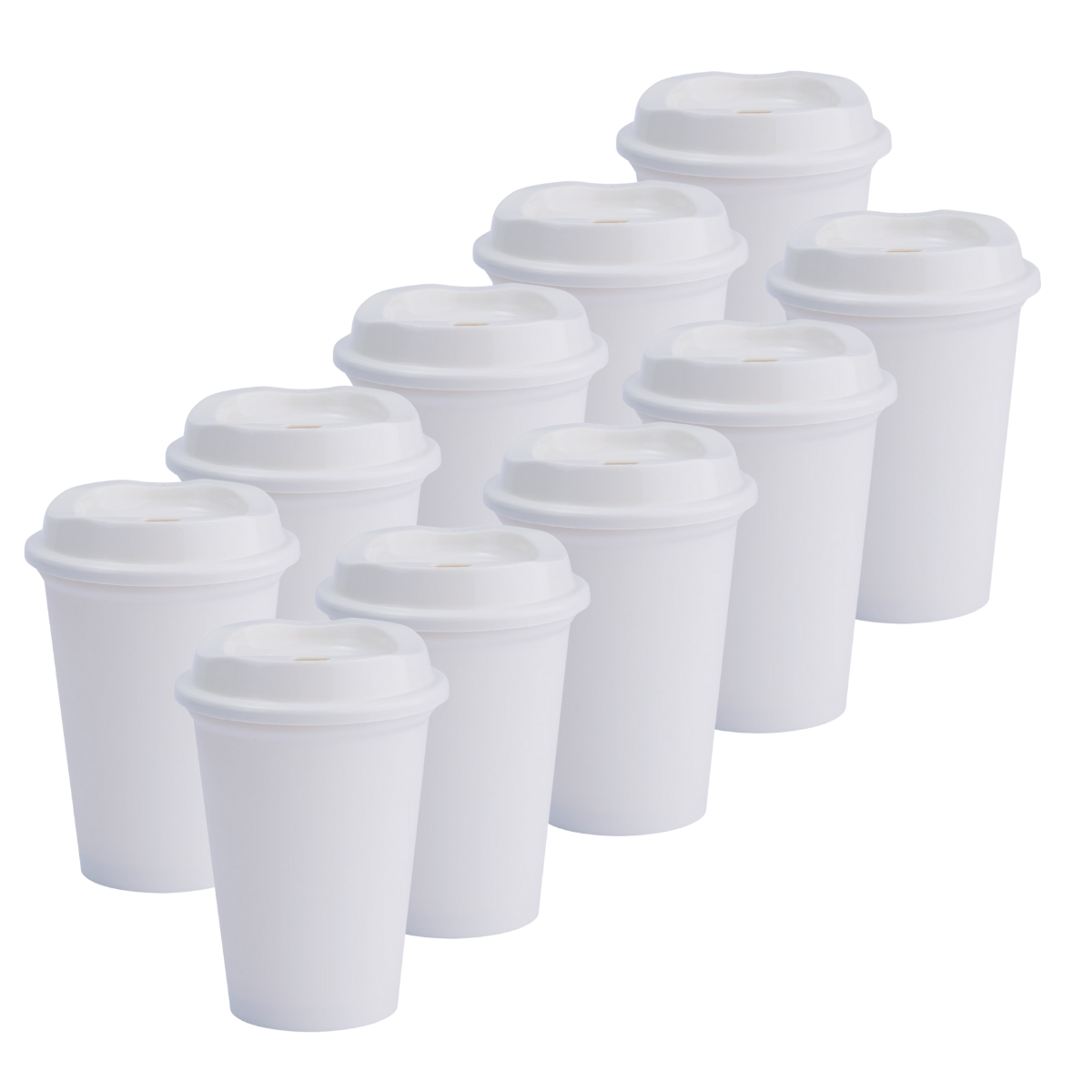 Kit de 10 Vasos STAR 12 OZ con tapa cafetera