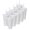 Kit de 10 Vasos SUN 24 OZ tapa plana y popote