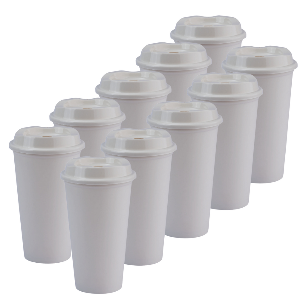 Kit de 10 Vasos STAR 16 OZ con tapa cafetera
