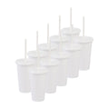 Kit de 10 Vasos SUN SLIM 16 OZ tapa plana y popote