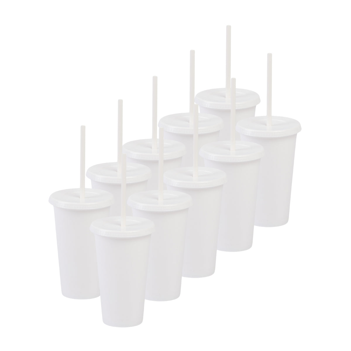 Kit de 10 Vasos SUN SLIM 16 OZ tapa plana y popote