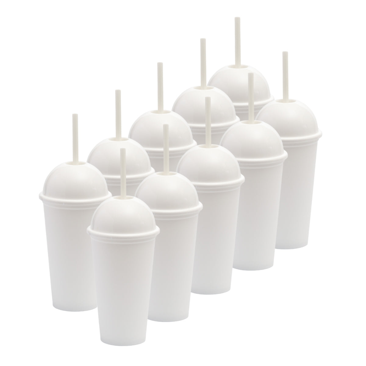 Kit de 10 Vasos SATURN 16 OZ tapa domo y popote