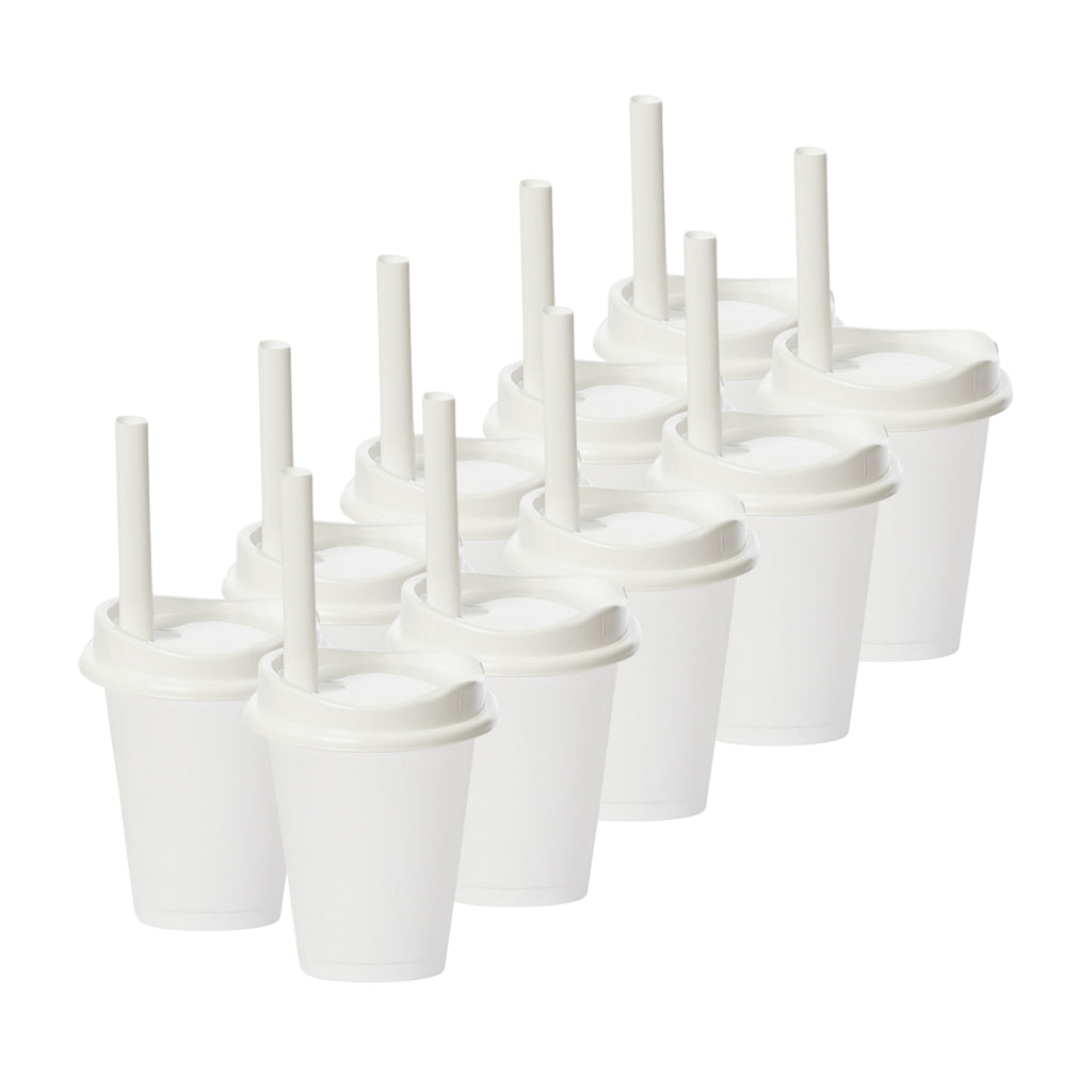 Kit de 10 Vasos MOON 16 OZ tapa y popote ancho
