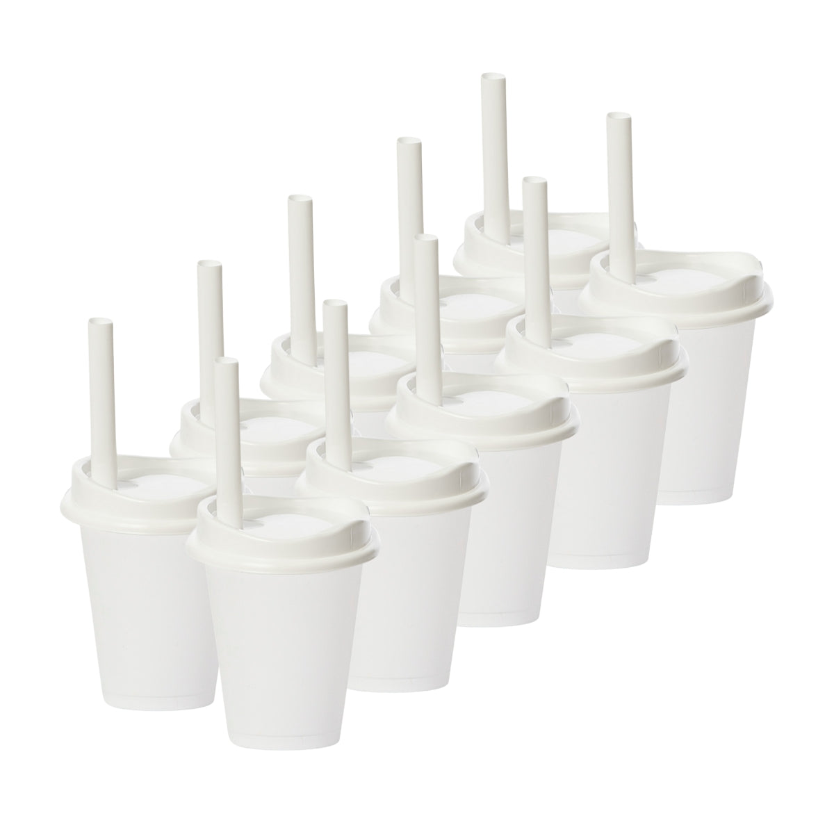 Kit de 10 Vasos MOON 16 OZ tapa y popote ancho