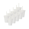 Kit de 10 Vasos SUN 16 OZ tapa plana y popote