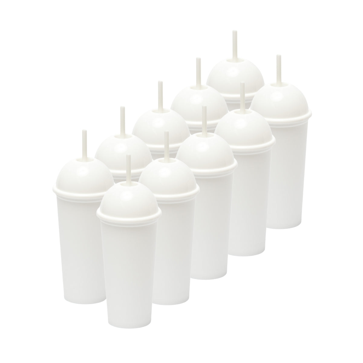 Kit de 10 Vasos SATURN 20 OZ tapa domo y popote