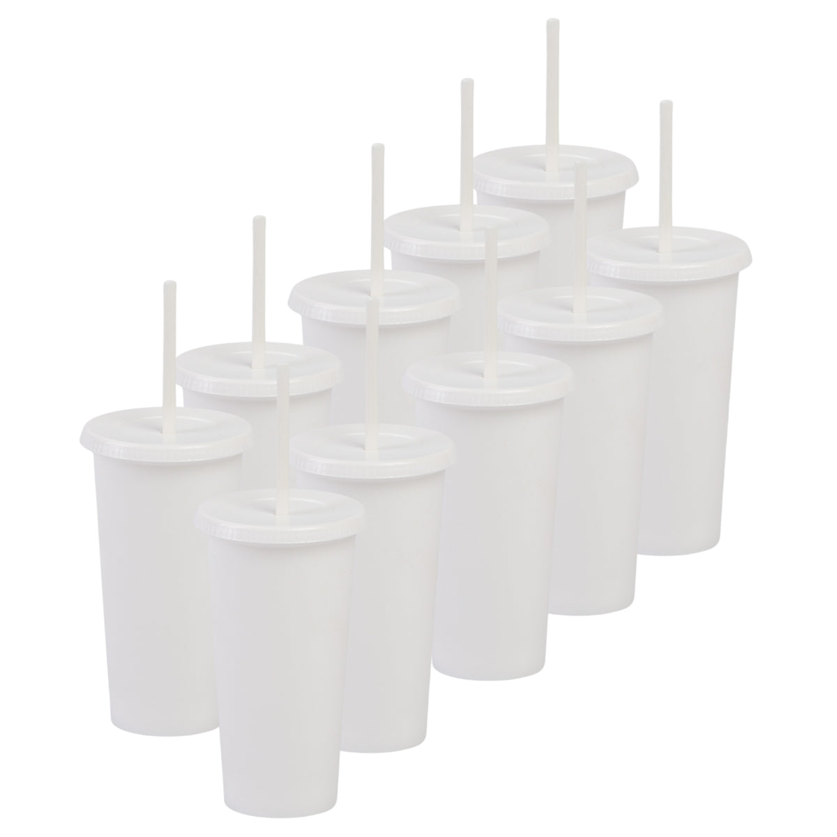 Kit de 10 Vasos SUN SLIM 20 OZ tapa plana y popote