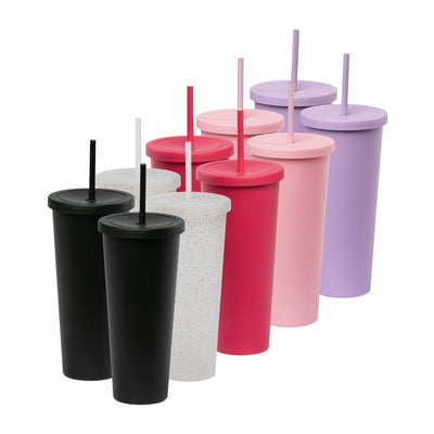Kit de 10 Vasos ROCKET 34 OZ tapa giratoria y popote · Multicolor 1