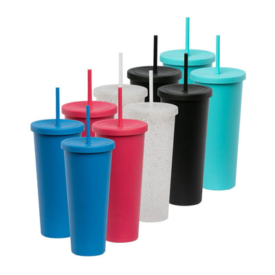 Kit de 10 Vasos ROCKET 34 OZ tapa giratoria y popote · Multicolor 2