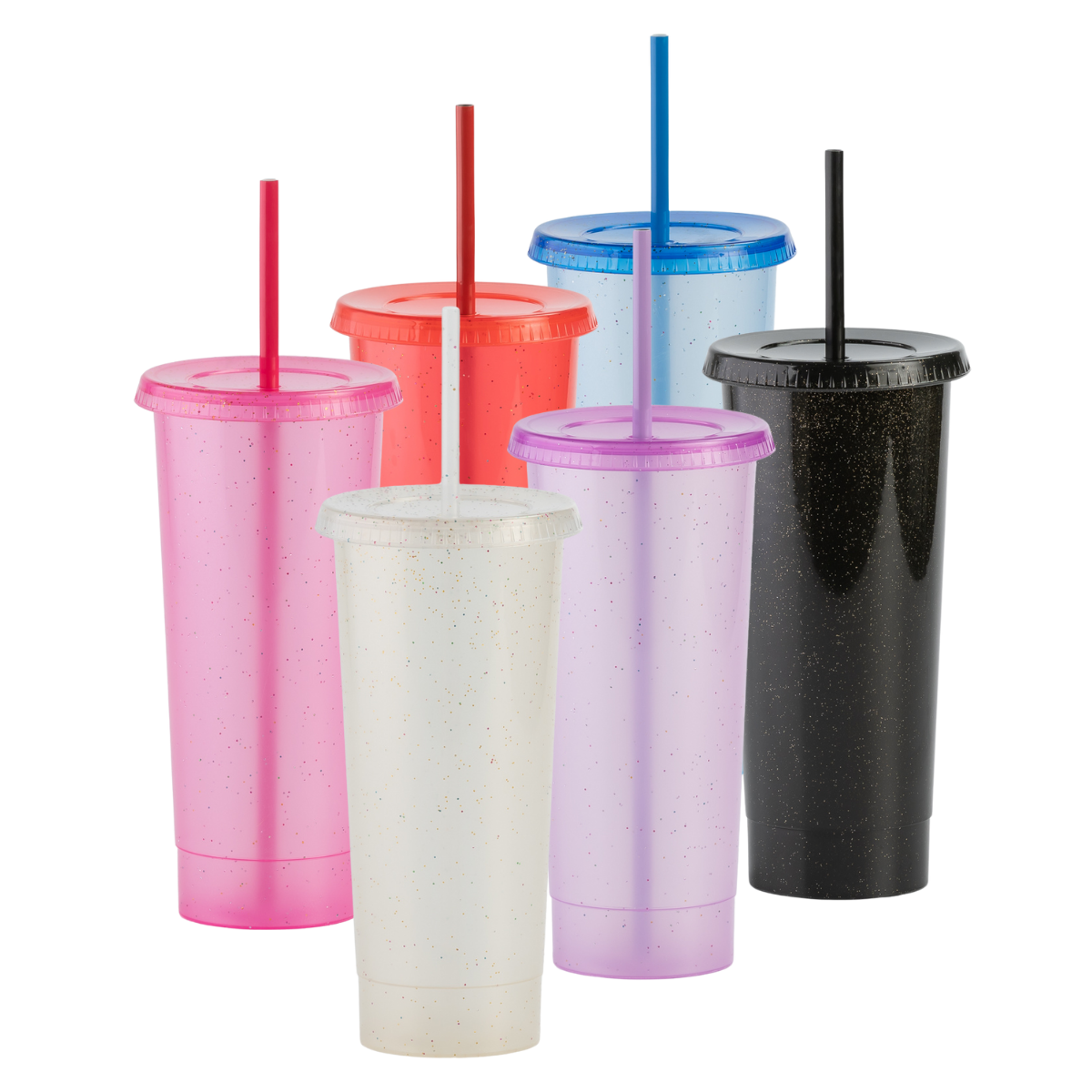 Kit de 6 Vasos STELLAR 34 OZ tapa plana y popote
