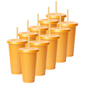 Kit de 10 Vasos SUN 24 OZ tapa plana y popote