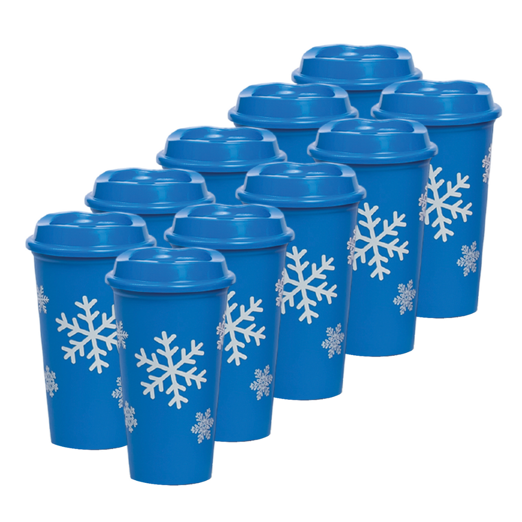 ¡Compra Rápida!  Kit de 10 Vasos STAR 16 OZ Navideños con efecto