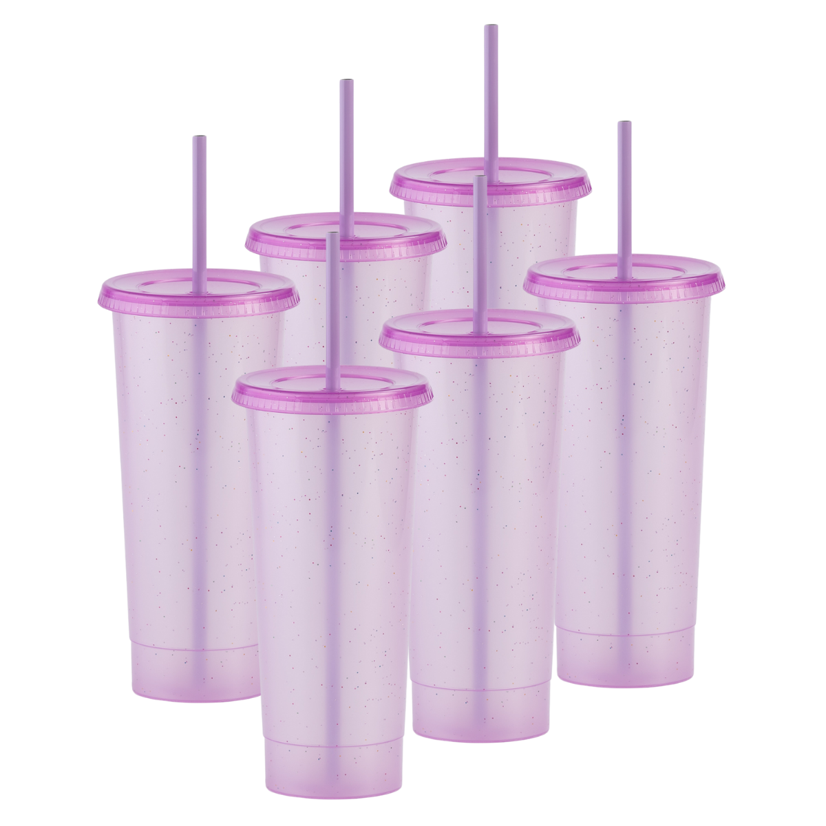Kit de 6 Vasos STELLAR 34 OZ tapa plana y popote