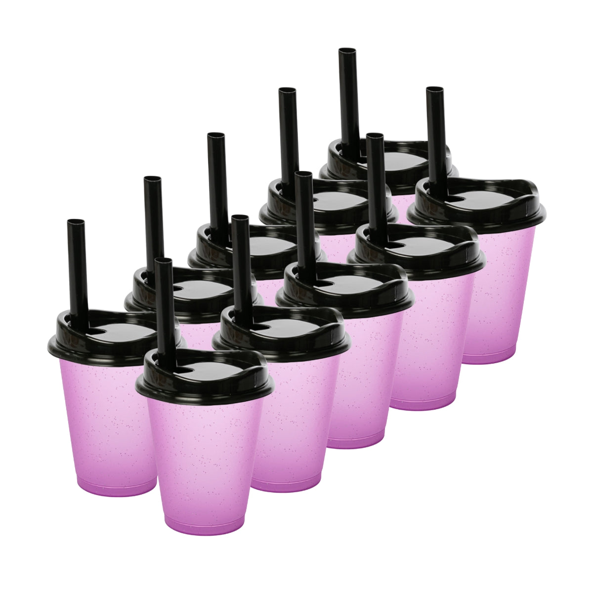Kit de 10 Vasos MOON 16 OZ tapa y popote ancho