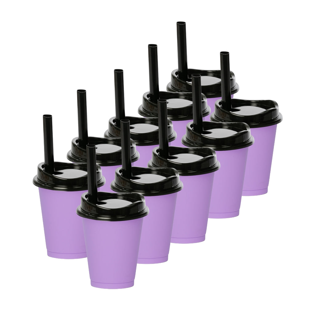 Kit de 10 Vasos MOON 16 OZ tapa y popote ancho
