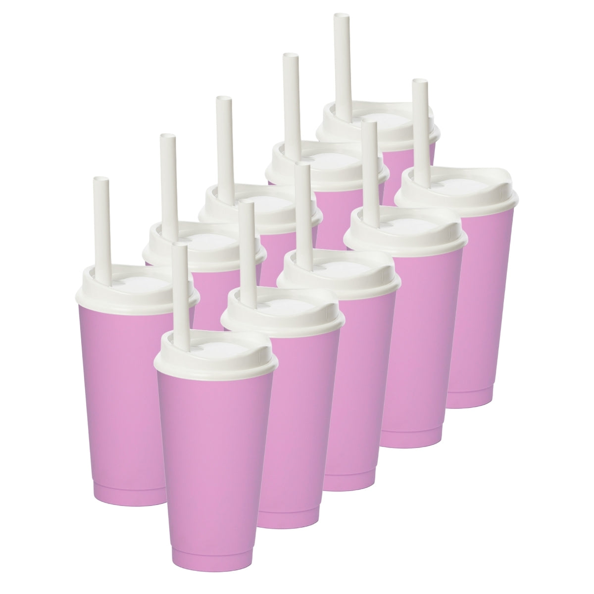 Kit de 10 Vasos MOON 24 OZ tapa y popote ancho