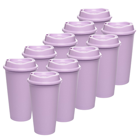 Kit de 10 Vasos STAR 16 OZ con tapa cafetera