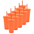 Kit de 10 Vasos SUN 24 OZ tapa plana y popote