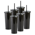 Kit de 6 Vasos STELLAR 34 OZ tapa plana y popote