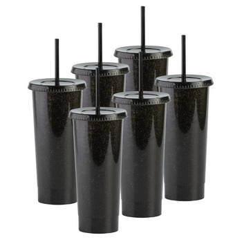 Kit de 6 Vasos STELLAR 34 OZ tapa plana y popote
