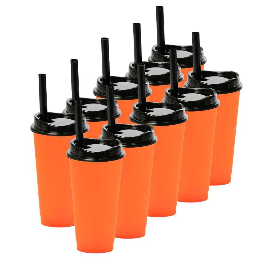 Kit de 10 Vasos MOON 24 OZ tapa y popote ancho