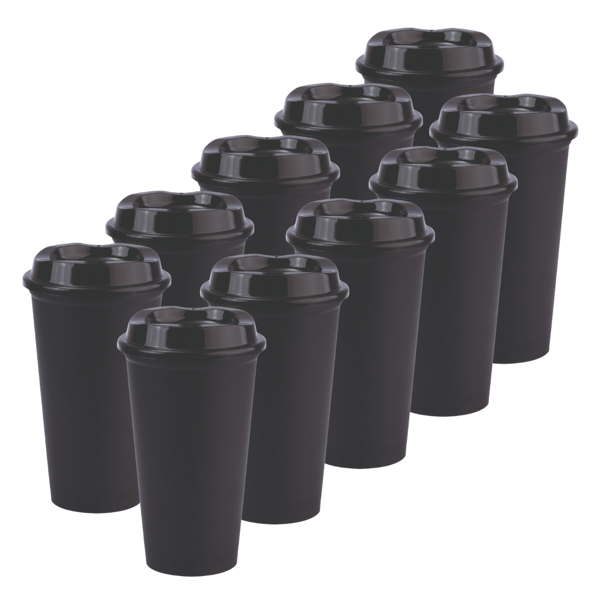 Kit de 10 Vasos STAR 16 OZ con tapa cafetera