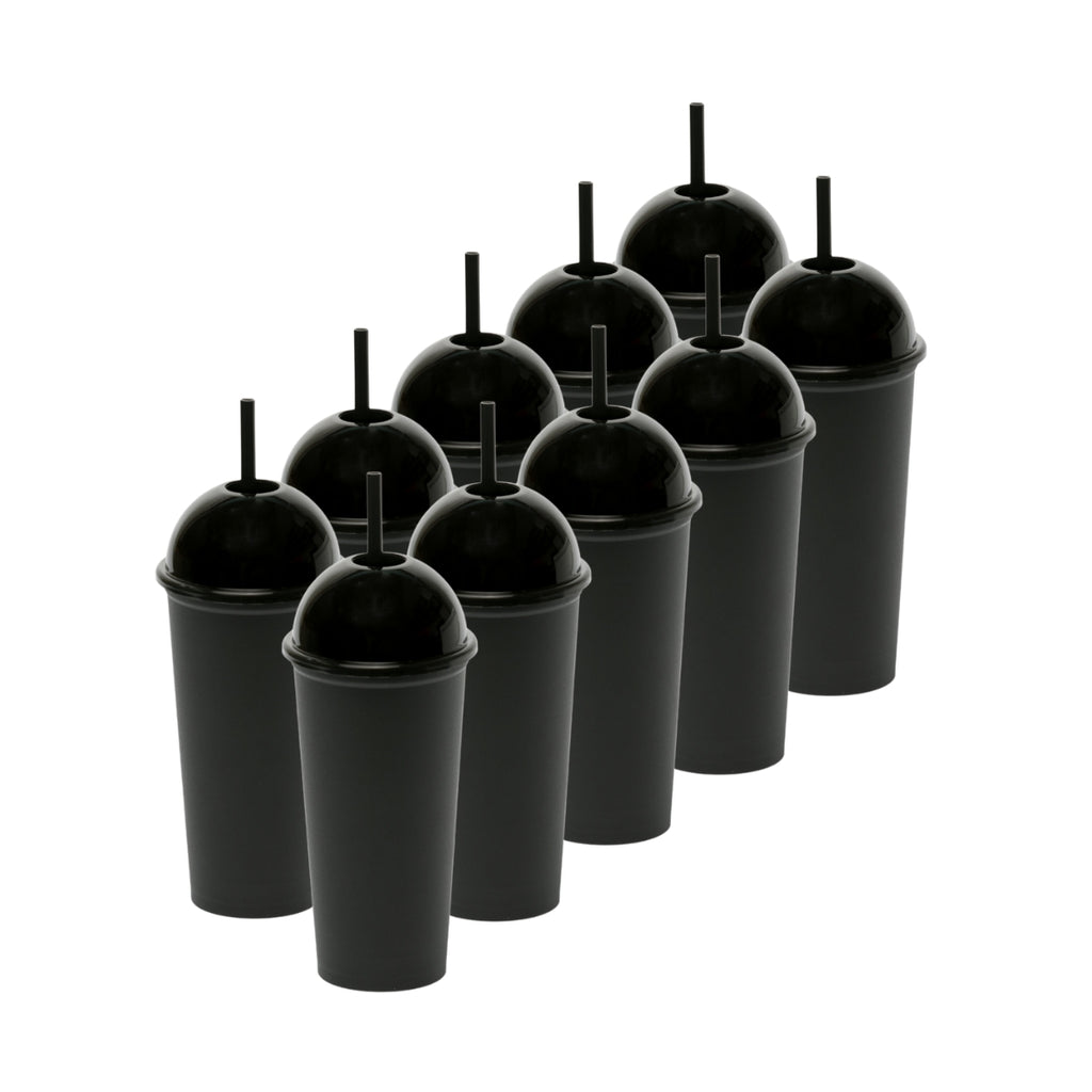 ¡Compra Rápida!  Kit de 10 Vasos SATURN 20 OZ tapa domo y popote