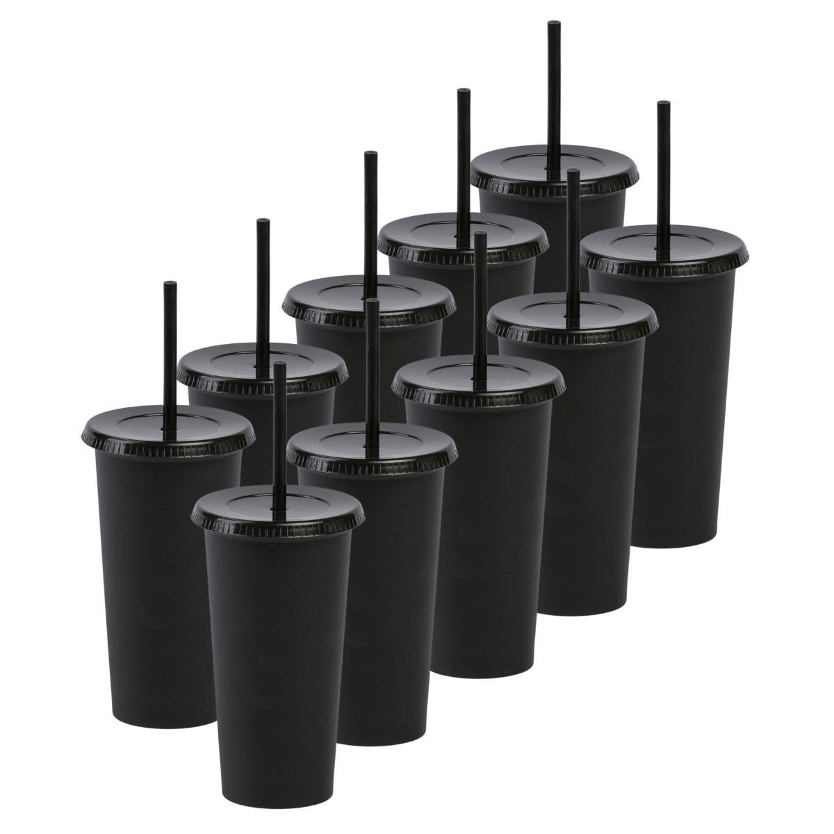 Kit de 10 Vasos SUN SLIM 20 OZ tapa plana y popote
