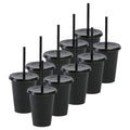 Kit de 10 Vasos SUN SLIM 12 OZ tapa plana y popote