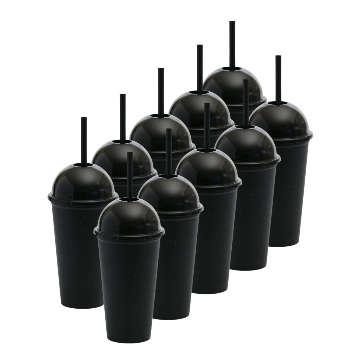 Kit de 10 Vasos SATURN 16 OZ tapa domo y popote