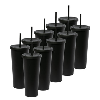 Kit de 10 Vasos ROCKET 34 OZ tapa giratoria y popote
