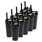 Kit de 10 Vasos MOON 24 OZ tapa y popote ancho