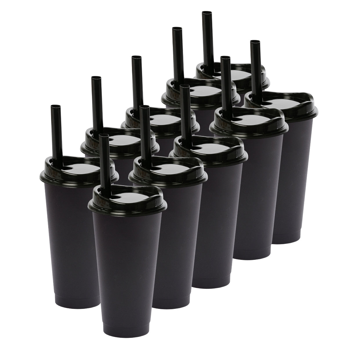 Kit de 10 Vasos MOON 24 OZ tapa y popote ancho
