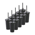 Kit de 10 Vasos SUN SLIM 16 OZ tapa plana y popote