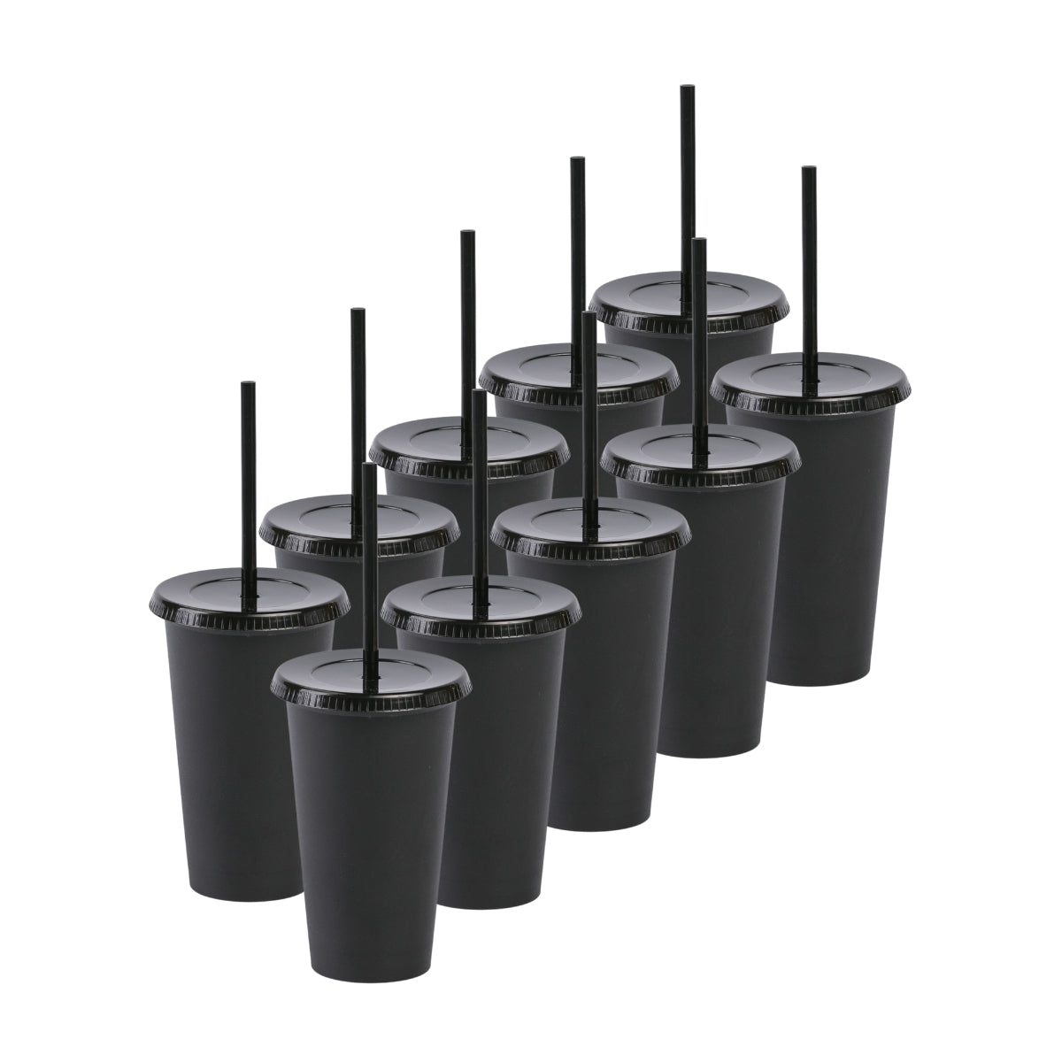 Kit de 10 Vasos SUN SLIM 16 OZ tapa plana y popote