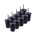 Kit de 10 Vasos SUN 16 OZ tapa plana y popote