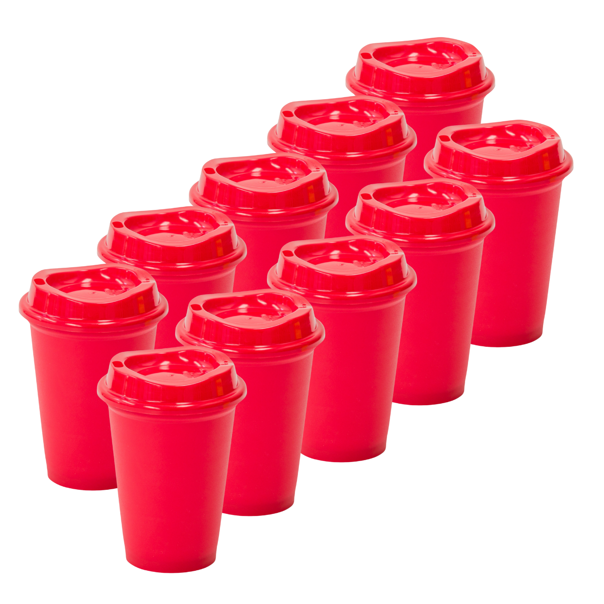 Kit de 10 Vasos STAR 12 OZ con tapa cafetera