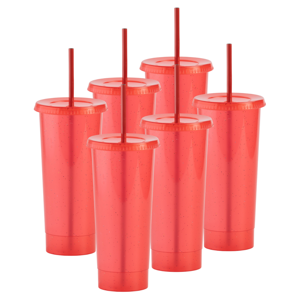 ¡Compra Rápida!  Kit de 6 Vasos STELLAR 34 OZ tapa plana y popote