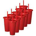 Kit de 10 Vasos SUN 24 OZ tapa plana y popote