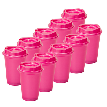 Kit de 10 Vasos STAR 12 OZ con tapa cafetera